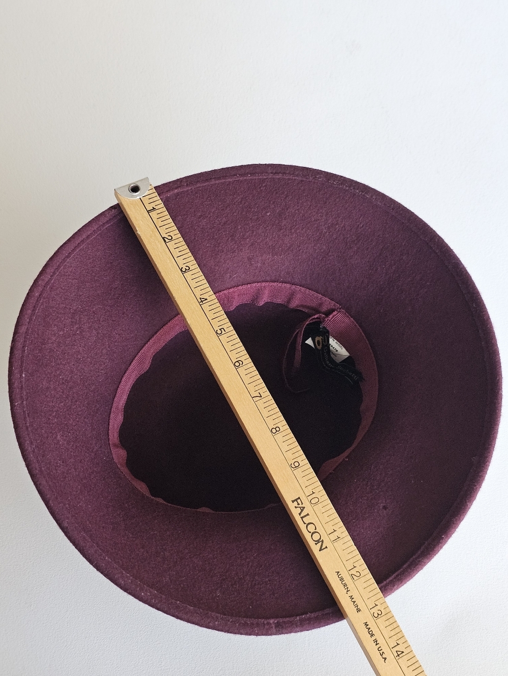 Galliano Sorbatti Wool Hat Burgundy Wide Brim Italy Vintage Style - Picture 8 of 11